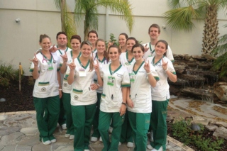 Rebecca Koerner poses with her undergraduate cohort.