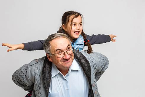 Grandfather and granddaughter