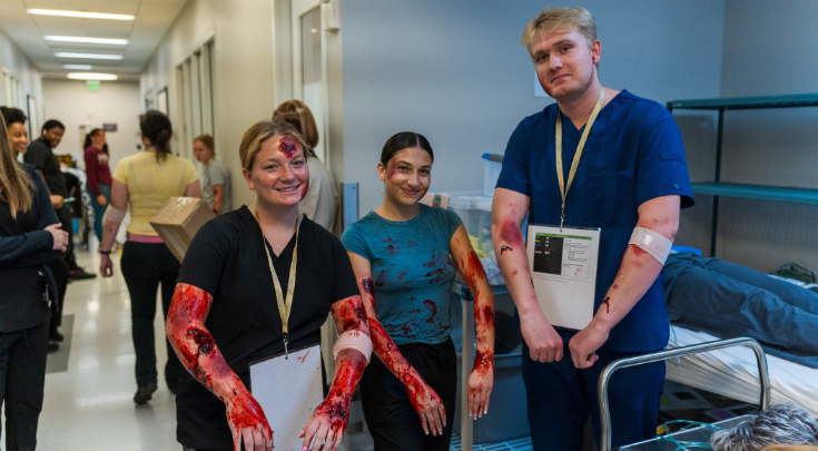 actors pretending to be patients in a hospital