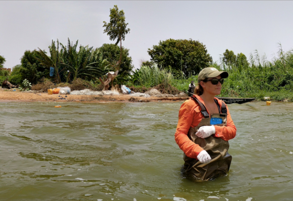 woman in river