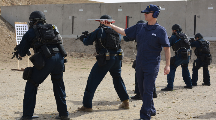 a man in military training