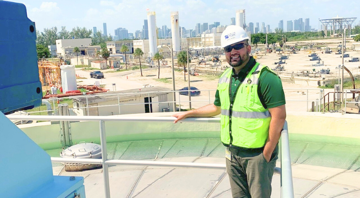 a man wearing a hard hat