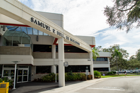 Outside view of Chiles Center on USF campus