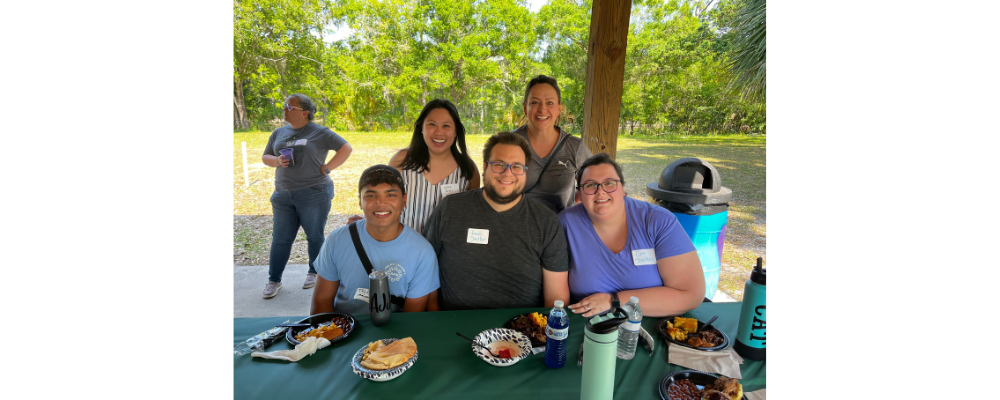 students at picnic in park