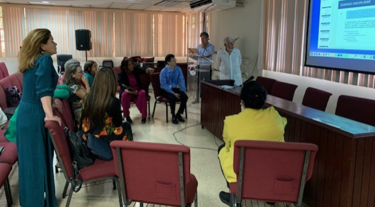 group of people listening