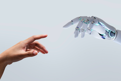 ai and human hand