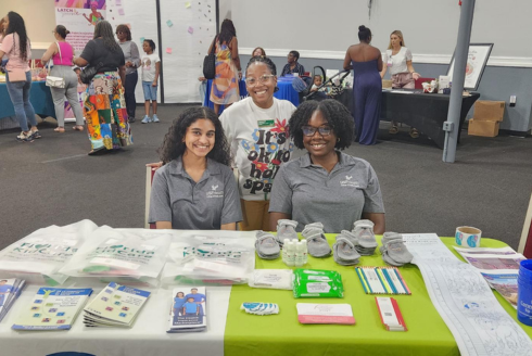 group of women at tabling event