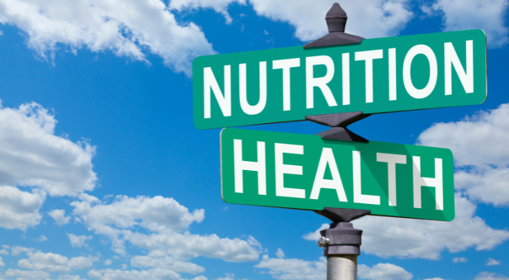 street signs that say nutrition and health