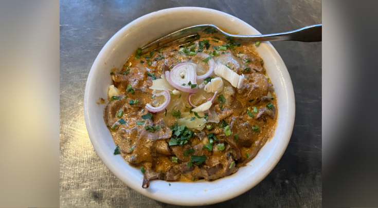 a bowl of food