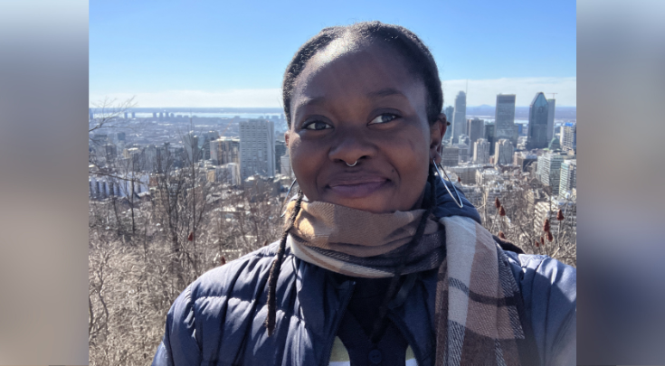 a person and skyline