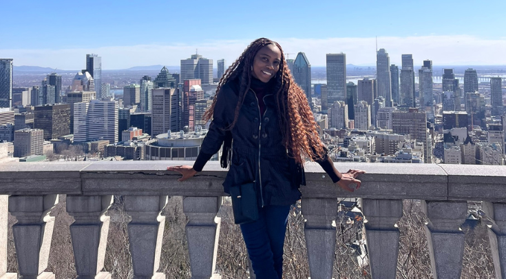 a person and skyline