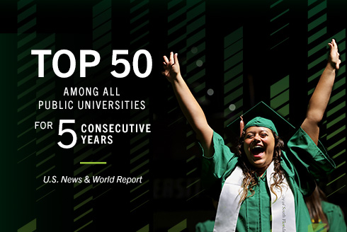 Graphic: USF Top 50 among all public universities for 5 consecutive years