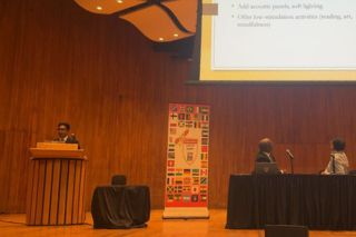 Alvin Vargehese presenting at conference