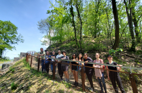 Honors Germany Beyond the classroom students smile while hiking.