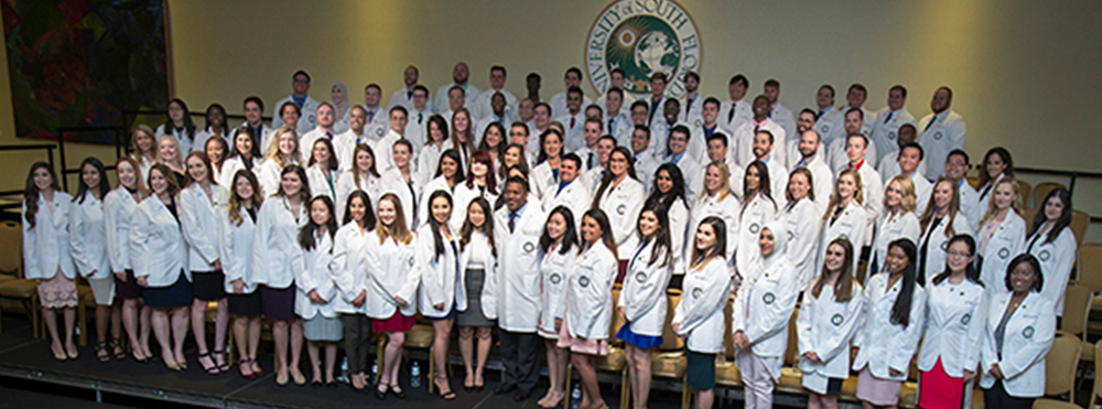 Group Image of Pharmacy White Coat Ceremony - Class of 2021. This class contains 101 students. 