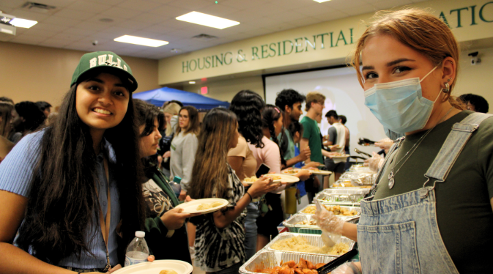 Honors students enjoy tapas at the Judy Genshaft Honors College Tapas Night Study Abroad Expo