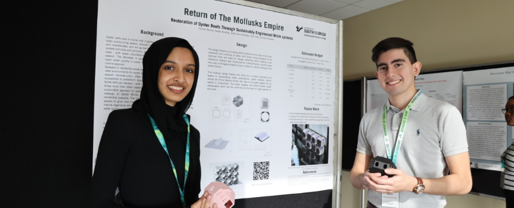 Amreen Naveen and Tzuriel Garcia present their research at the Undergraduate Humanities conference