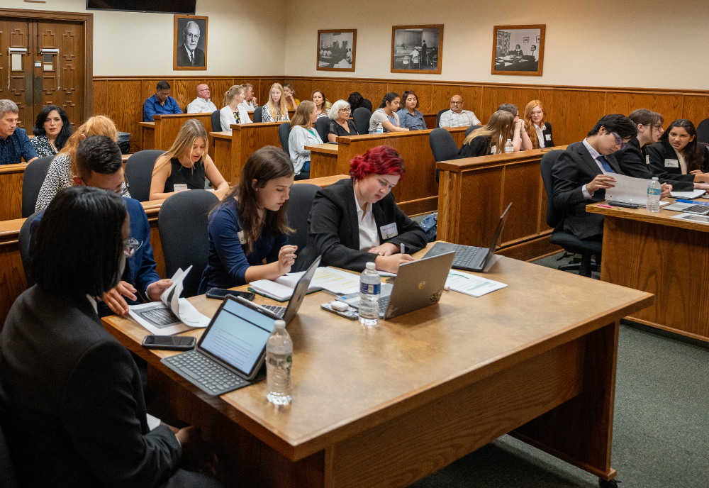Student participate in the Judy Genshaft Honors College Summer Institute Mock Trial Intensive Program