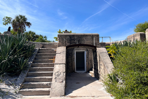 Steps going up to old Fort Dade at Egmont Key 