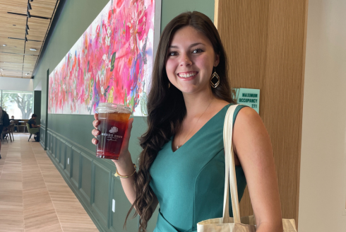 University of South Florida alum Avalon Jade Theisen visits the Judy Genshaft Honors College
