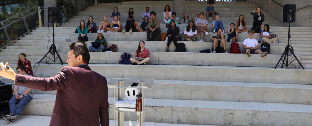 Honors College Professor Andrew Hargrove delivers his How to Save a Planet Lecture and discussion as part of the 2024 USF Climate Teach-In