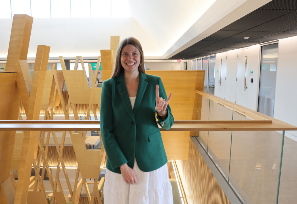Photo of USF Honors Alum Corbyn Lichon at the Judy Genshaft Honors College
