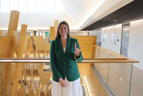 Photo of USF Honors Alum Corbyn Lichon at the Judy Genshaft Honors College