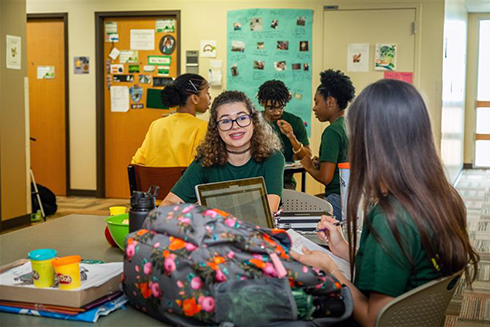 USF students study together in a Living Learning Community pod