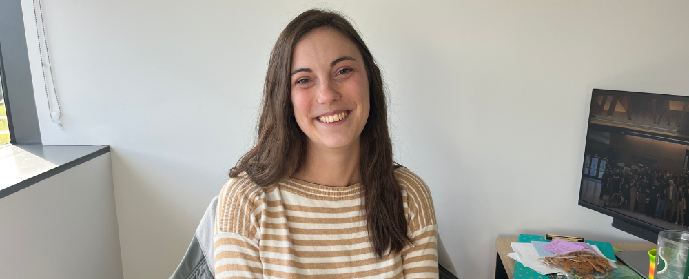 Lauren Roberts smiles in the Judy Genshaft Honors College