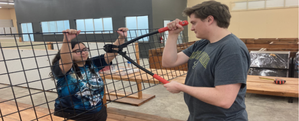 Honors students volunteer at Habitat for humanity.