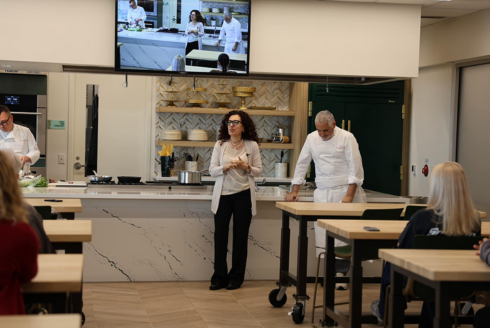 Culinary demonstration in the Judy Genshaft Honors College Leona Genshaft Food and Culture Studio.