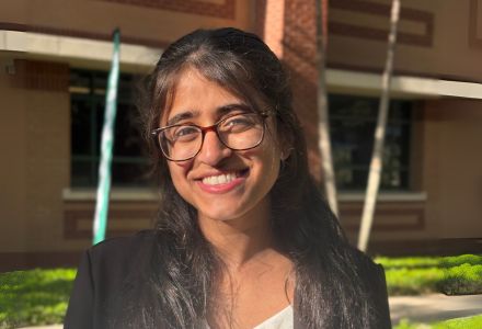 Chandrika Ganduri smiling outside