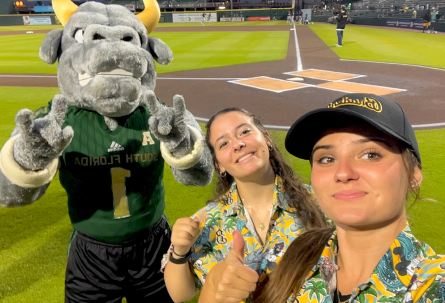 Britlee Yang and a friend posing with Rocky D Bull