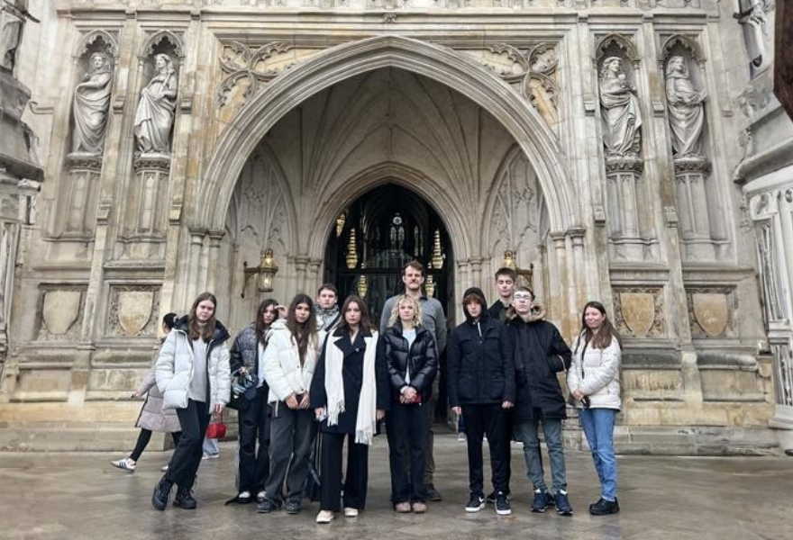 Christopher Johnson leads a Model United Nations tripwhile working with the British International School of Ukraine