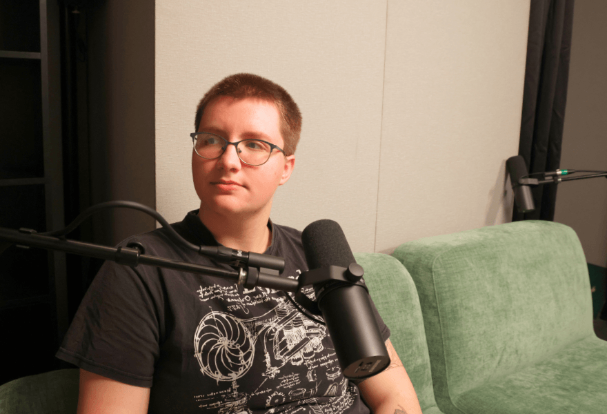 Coen McGarrah joins The Honor Roll Podcast in the Judy Genshaft Honors College podcsat studio.