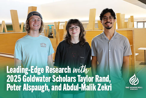 Peter Alspaugh, Taylor Rand, and Abdul-Malik Zekri in Honors College