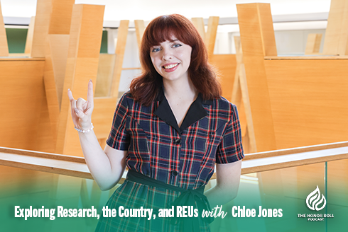 Chloe Jones holds up 