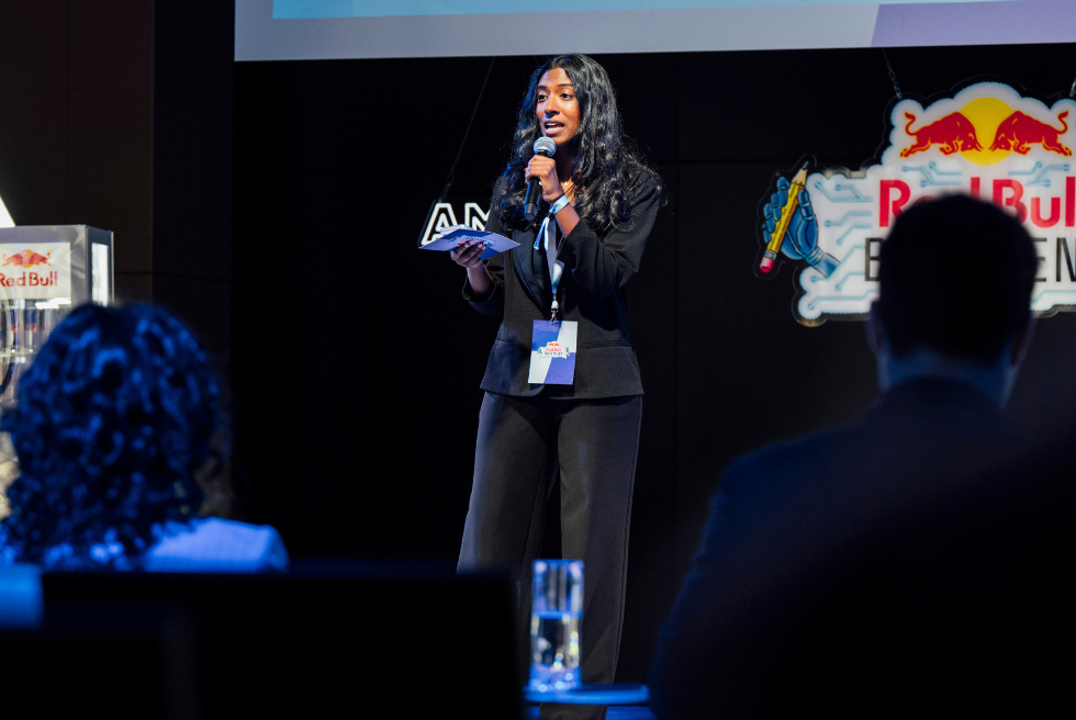 Sahasra Upputuru presents SafeStep Secure at the USA Red Bull Basement Competition