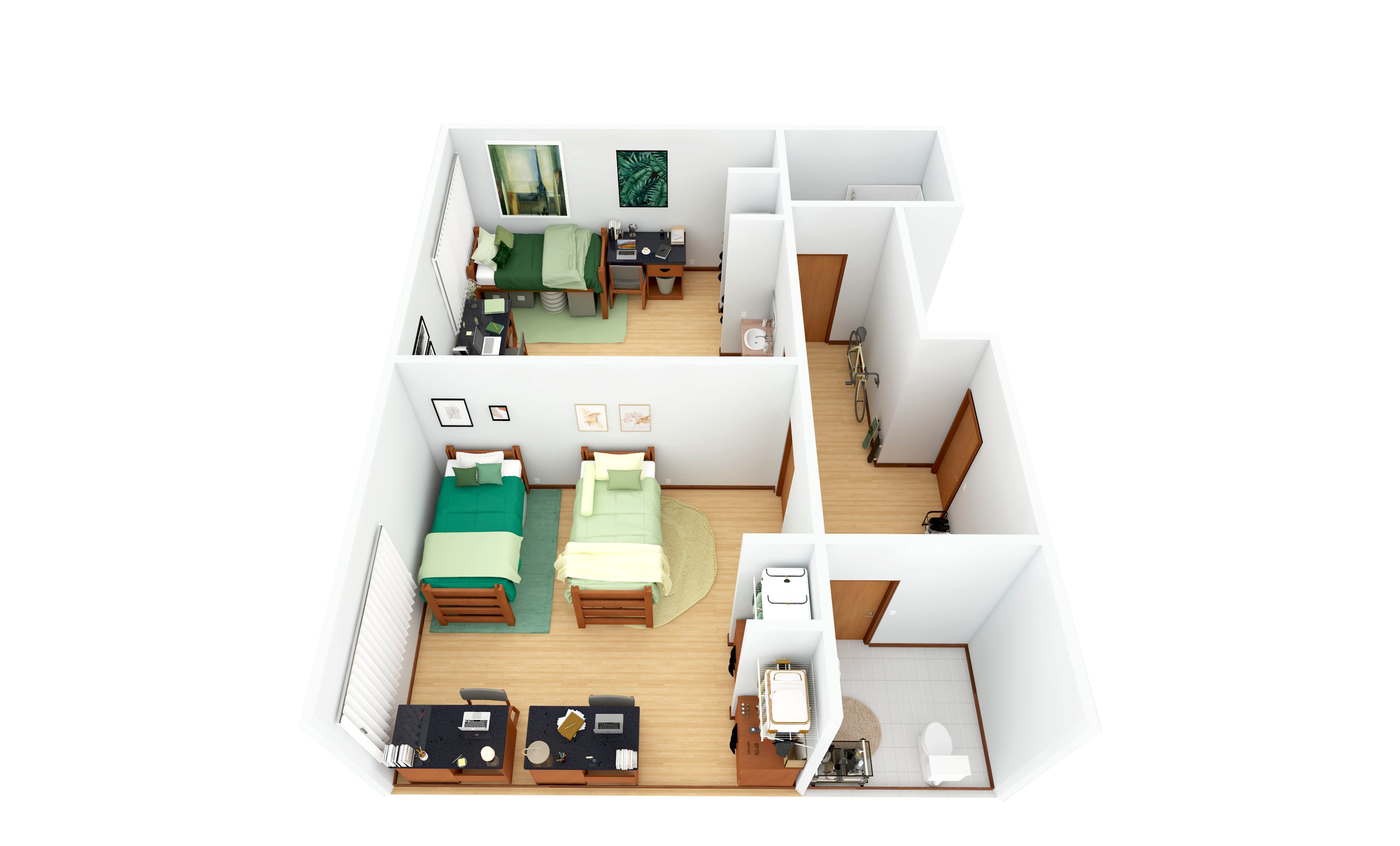 Suite room in Cypress Suites, decorated
