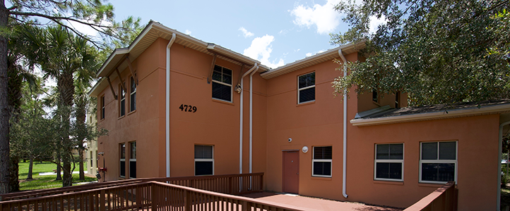 exterior of Greek Village house