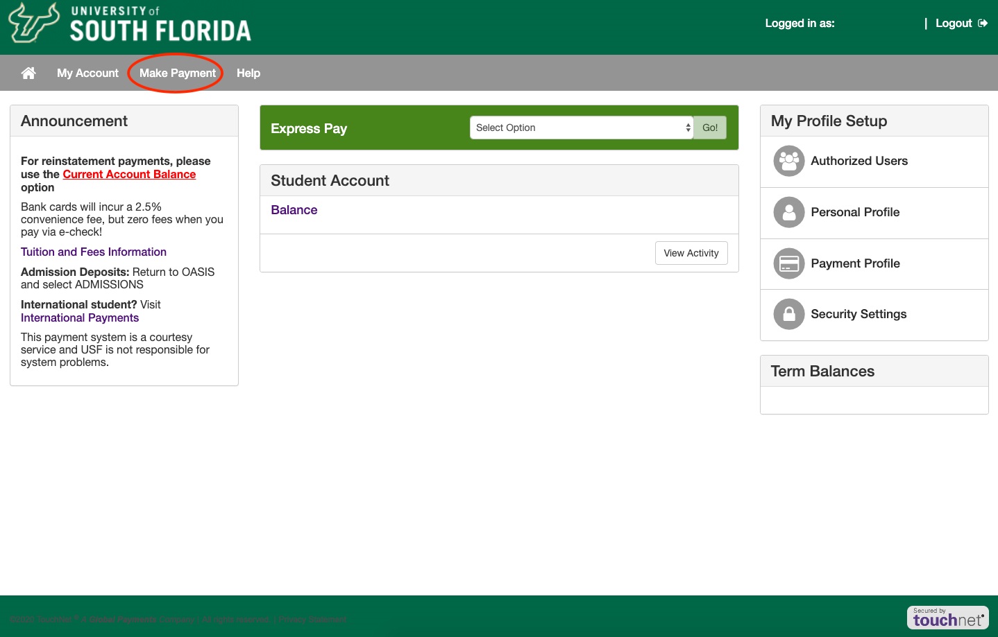 UNITED STATES USF PAYMENT visual data 2