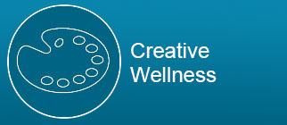 Creative wellness button with paint palette