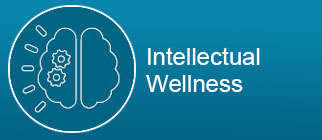 intellectual wellness button with brain