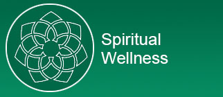 Spiritual wellness button with mosiac icon