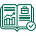 book with chart and briefcase