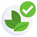 leaf and checkmark