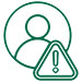person and alert symbol