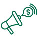 megaphone and money sign