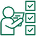 person looking at checklist