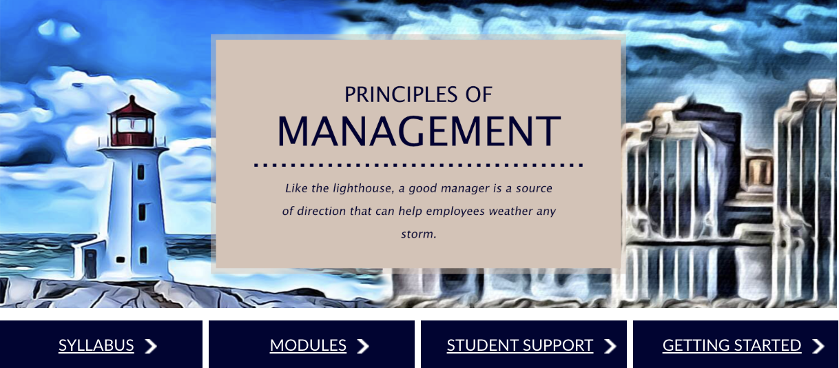 principles in management course banner